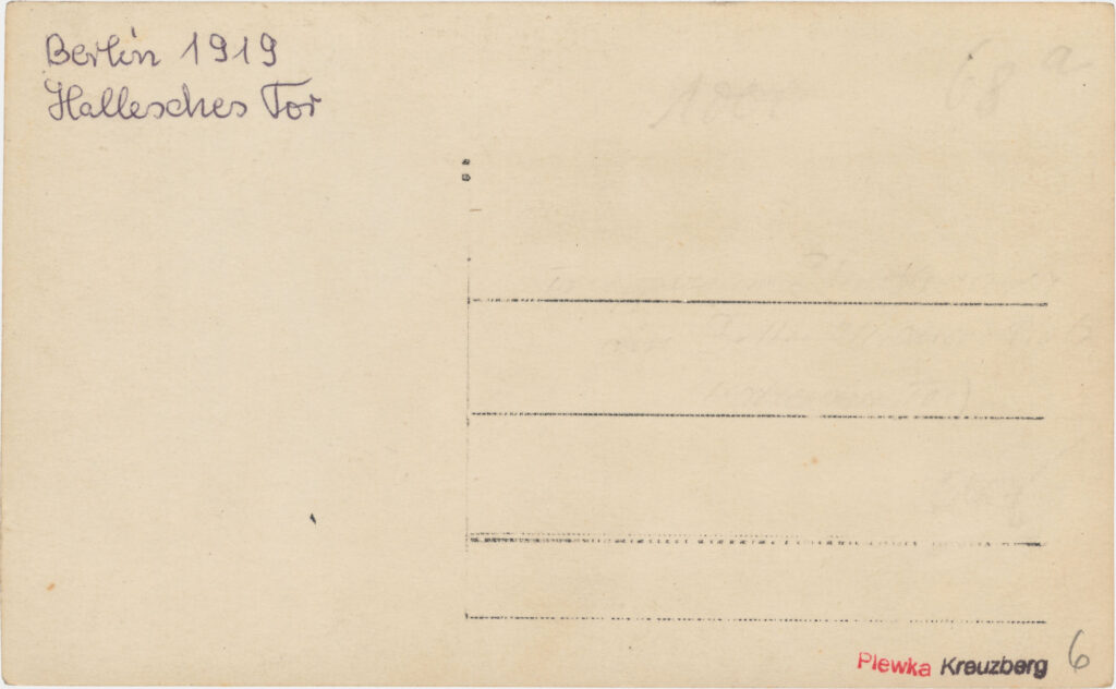 „Strassenszene aus den Berliner Revolutionstagen“, Hallesches Tor, 1919, SPP / FHXB 3118