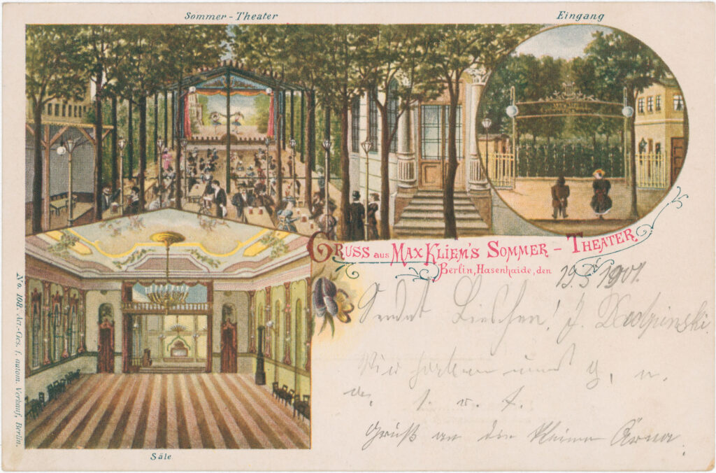 „Gruss aus Max Kliem’s Sommer-Theater“, o.D. (verschickt 1901), SPP / FHXB 1697