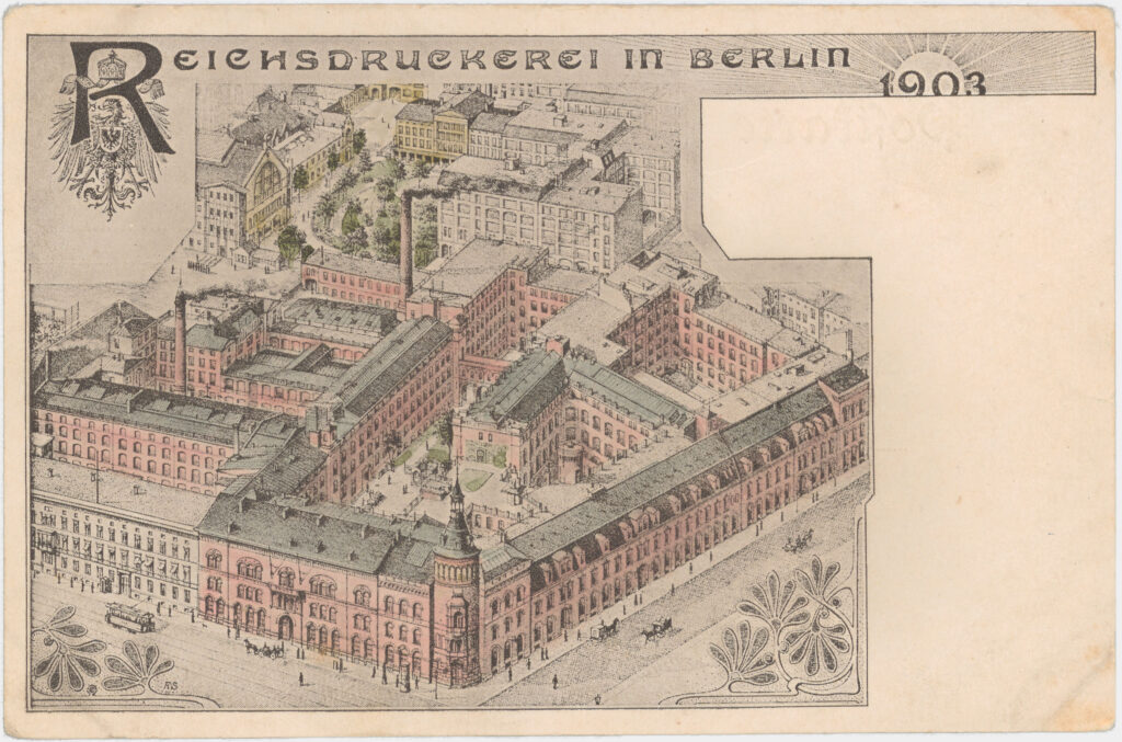 Reichsdruckerei aus der Vogelperspektive, Oranienstr. 91, ca. 1903, SPP / FHXB 3641