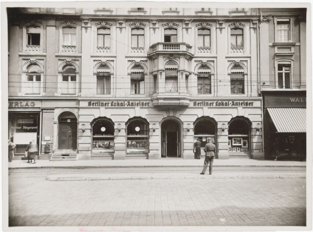 Der „Berliner Lokal-Anzeiger“ wurde vom Großverlag Scherl herausgegeben. Zimmerstr. 36, o.D., SPP / FHXB 5294