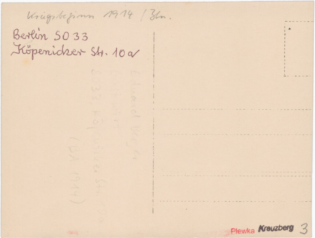 „Kriegsbeginn 1914“ Soldaten in der Köpenicker Straße, SPP / FHXB 2102.
