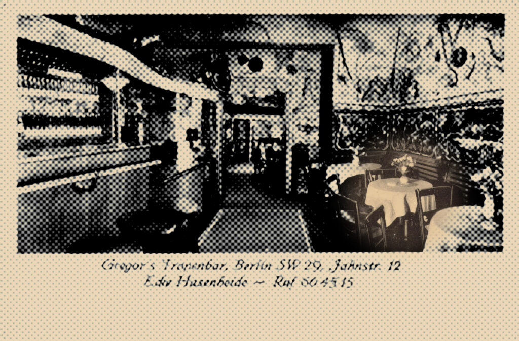 “Gregor’s Tropenbar”Jahnstr. / Hasenheide, no date, SPP / FHXB 1980.