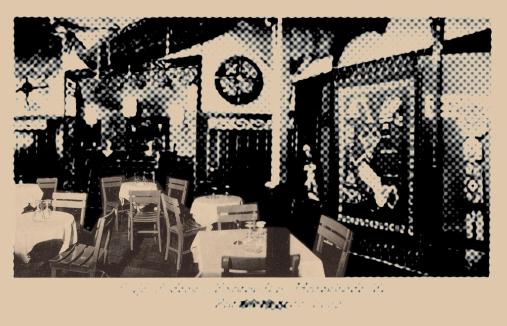 This café not only features „exotic“ interior design but also reflects it in its name. „Exoten-Bar” Café Odeon, Hasenheide 39, no date, SPP / FHXB 1808.
